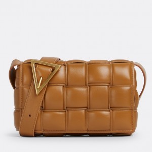 Bottega Veneta Small Padded Cassette Bag In Camel Lambskin