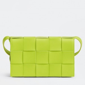 Bottega Veneta Cassett Bag In Acid Kiwi Intrecciato Lambskin