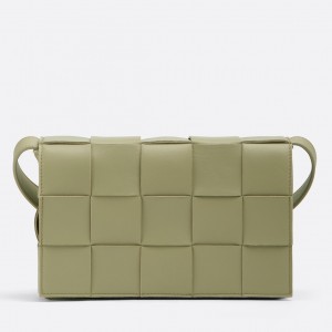 Bottega Veneta Cassett Bag In Travertine Intrecciato Lambskin