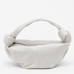 Bottega Veneta Double Knot Bag In White Calfskin