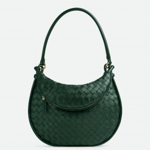 Bottega Veneta Gemelli Medium Bag in Emerald Green Intrecciato Lambskin