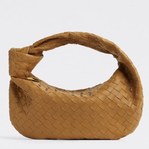 Bottega Veneta BV Jodie Small Bag In Caramel Intrecciato Leather