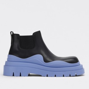 Bottega Veneta BV Tire Ankle Boots with Blue Outsole