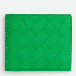Bottega Veneta Bi-fold Wallet in Parakeet Intrecciato Calfskin