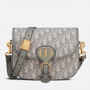 Dior Medium Bobby Bag In Grey Dior Oblique Canvas