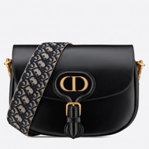 Dior Large Bobby Bag In Black Calfskin