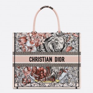 Dior Book Tote Bag In Multicolor La Force Embroidery