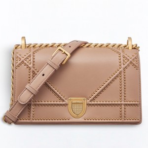 Dior Diorama Bag In Poudre Studded Lambskin