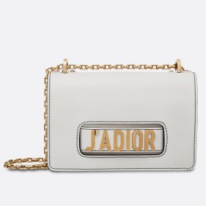 Dior White J'Adior Calfskin Flap Bag