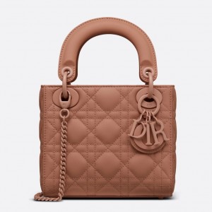 Dior Mini Lady Dior Bag In Blush Ultramatte Calfskin