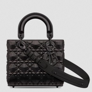 Dior Small Lady Dior My ABCDior Bag In Black Diamon Calfskin