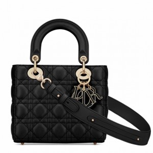 Dior Small Lady Dior My ABCDior Bag In Black Cannage Lambskin