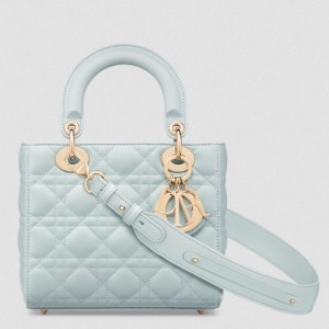 Dior Small Lady Dior My ABCDior Bag in Placid Blue Lambskin