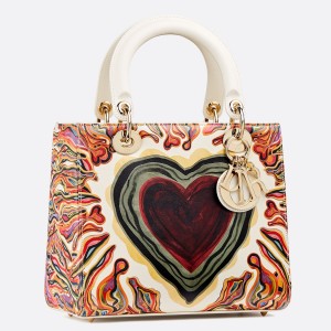 Dior Medium Lady Dior Bag Printed With Heart