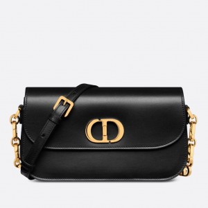 Dior 30 Montaigne Avenue Bag In Black Box Calfskin