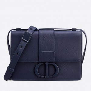 Dior 30 Montaigne Bag In Indigo Blue Matte Grained Calfskin