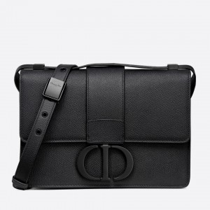 Dior 30 Montaigne Bag In Black Ultra Matte Grained Calfskin