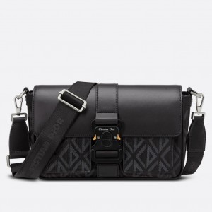 Dior Hit the Road Messenger Bag In Black CD Diamond Canvas