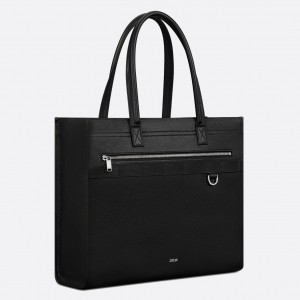 Dior Safari Tote Bag in Black Grained Calfskin