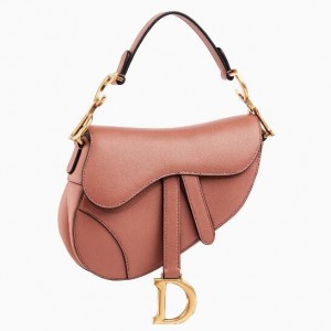 Dior Mini Saddle Bag In Nude Calfskin
