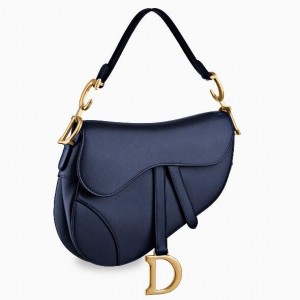 Dior Saddle Bag In Navy Blue Calfskin