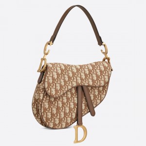 Dior Saddle Bag In Brown Dior Oblique Jacquard