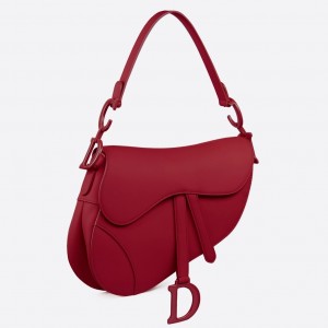 Dior Saddle Bag In Cherry Red Matte Calfskin
