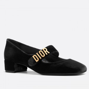 Dior Baby-D Ballet Flats In Black Velvet