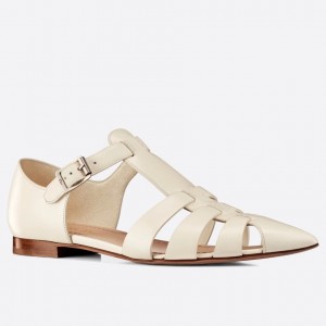 Dior Sauvage Ballerina Flat In Ivory Calfskin