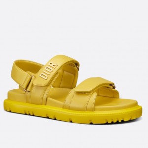 Dior DiorAct Sandals In Yellow Lambskin