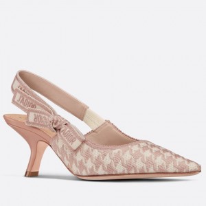 Dior J'Adior Slingback 65mm Pumps with Pink Micro Houndstooth