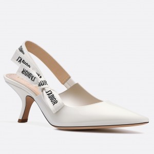 Dior J'Adior Slingback In White Patent Leather