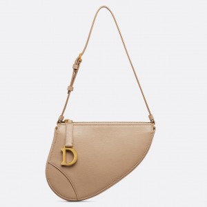 Dior Saddle Rodeo Pouch in Biscuit Goatskin