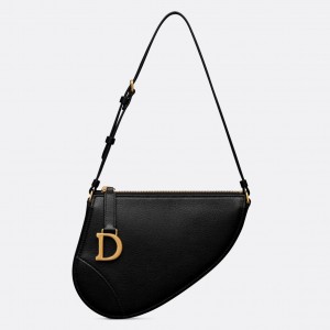Dior Saddle Rodeo Pouch in Black Goatskin