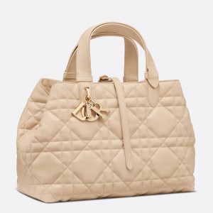 Dior Toujours Medium Bag in Beige Macrocannage Calfskin