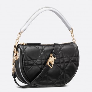 Dior Vibe Small Hobo Bag In Black Cannage Lambskin