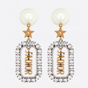 Dior Tribales Earrings In Antique Gold and Palladium-Finish Metal