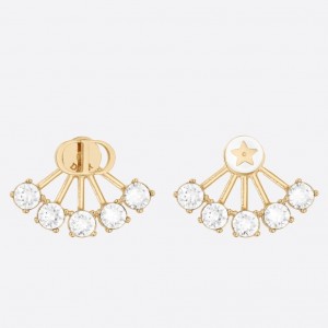 Dior Petit CD Earrings In Gold Metal Crystals and Pearl