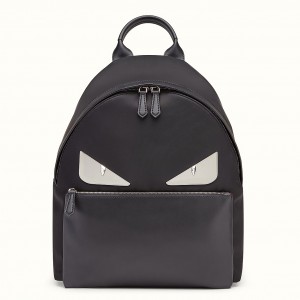 Fendi Black Large Bag Bugs Eye Inlays Backpack