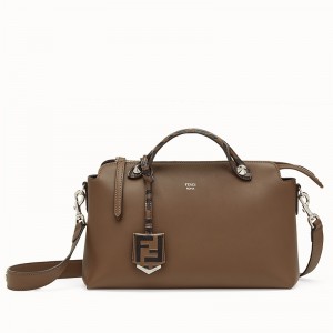 Fendi Khaki By The Way Medium Bag With FF Handles