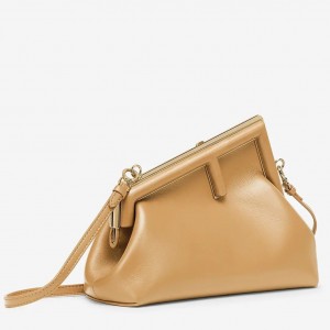 Fendi First Small Bag In Beige Nappa Leather