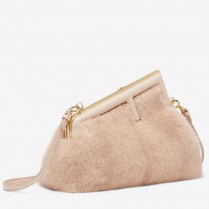 Fendi Small First Bag In Pink Mink