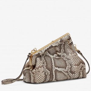 Fendi Small First Bag In Natural Python Leather