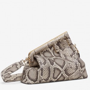 Fendi Medium First Bag In Natural Python Leather