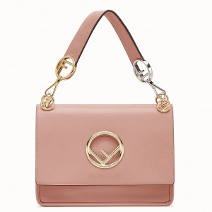 Fendi Kan I F Shoulder Bag In Pink Calfskin