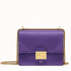 Fendi Small Kan U Bag In Purple Calfskin