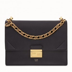 Fendi Kan U Bag In Black Calfskin