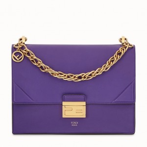 Fendi Kan U Bag In Purple Calfskin