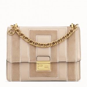 Fendi Kan U Bag In Beige Leather and Suede