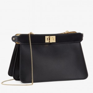 Fendi Black Peekaboo ISeeU Pochette Bag